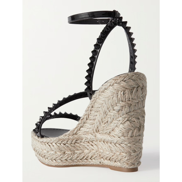 Christian Louboutin Mafaldina Zeppa 120 Black Platform Wedge Sandal Heel Pump 39 - Picture 8 of 12